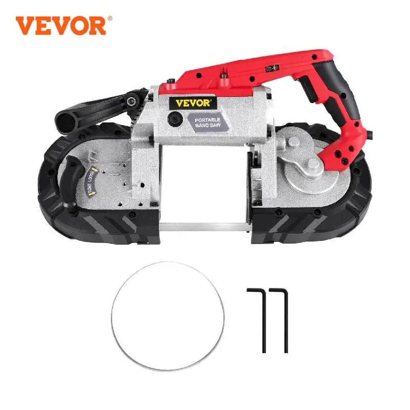 Portable BandSaw 5Inch Cutting Capacity Cordless Variable Speed 10Amp Motor Deep Cut Bandsaw for Metal Wood Pipes Rebar