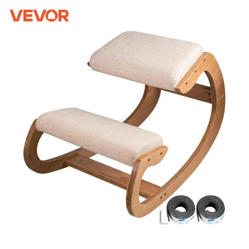 Ergonomic Rocking Wooden Kneeling Chair Stool Correct Posture Computer Chair Original Home Office Furniture Thick Cushion