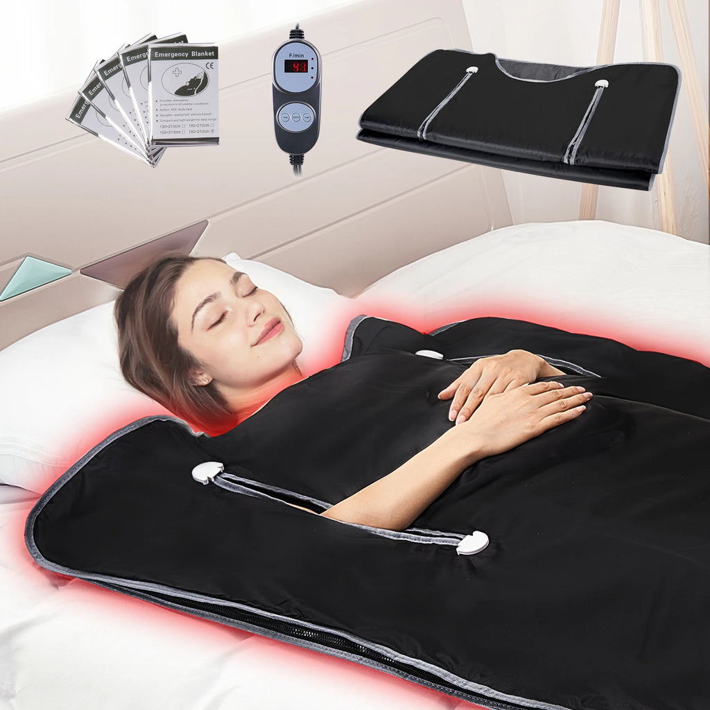 Sauna Blanket for Detoxification Portable Far Infrared Sauna For Home Relaxation Adjustable Temprature Minutes Timer