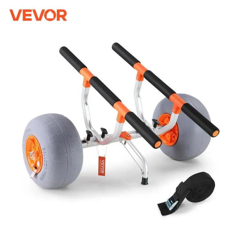 350lbs Kayak Trailer Cart Foldable Canoe Trolley Cart with 12'' Tires for Paddle Boards Float Mats Jon Boats Transport