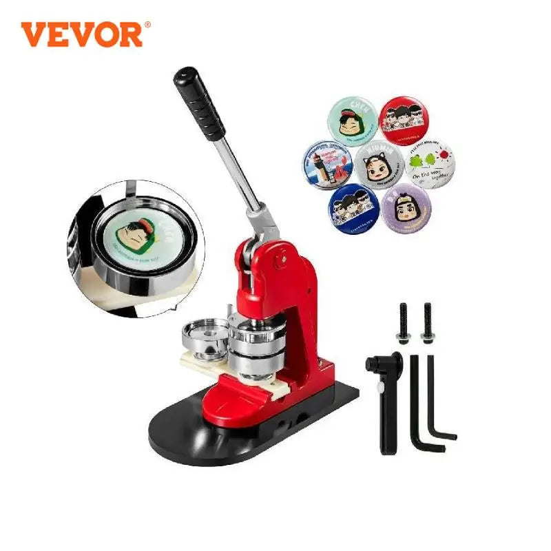 25-75MM Badge Maker Machine DIY Button Pin Broochs Press Making Tool with 500 or 1000Pcs Circle Manufacture Button Parts