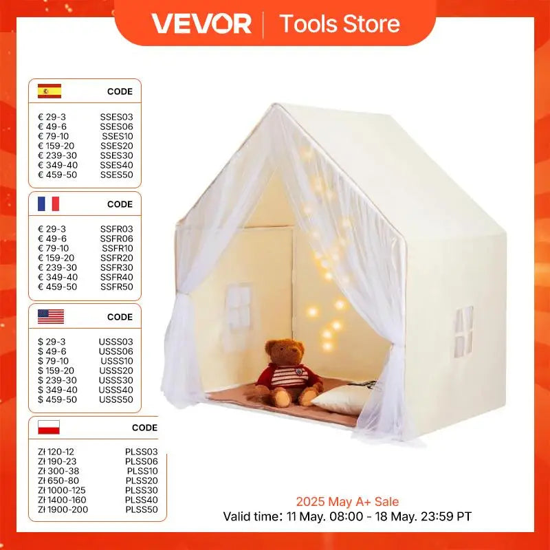 Kids Play Tent Kids Tent for Kids 1-5 Years Old Toddler Tent with Mat and Tent Lamp Tent for Kids with Windows Yurt Tent