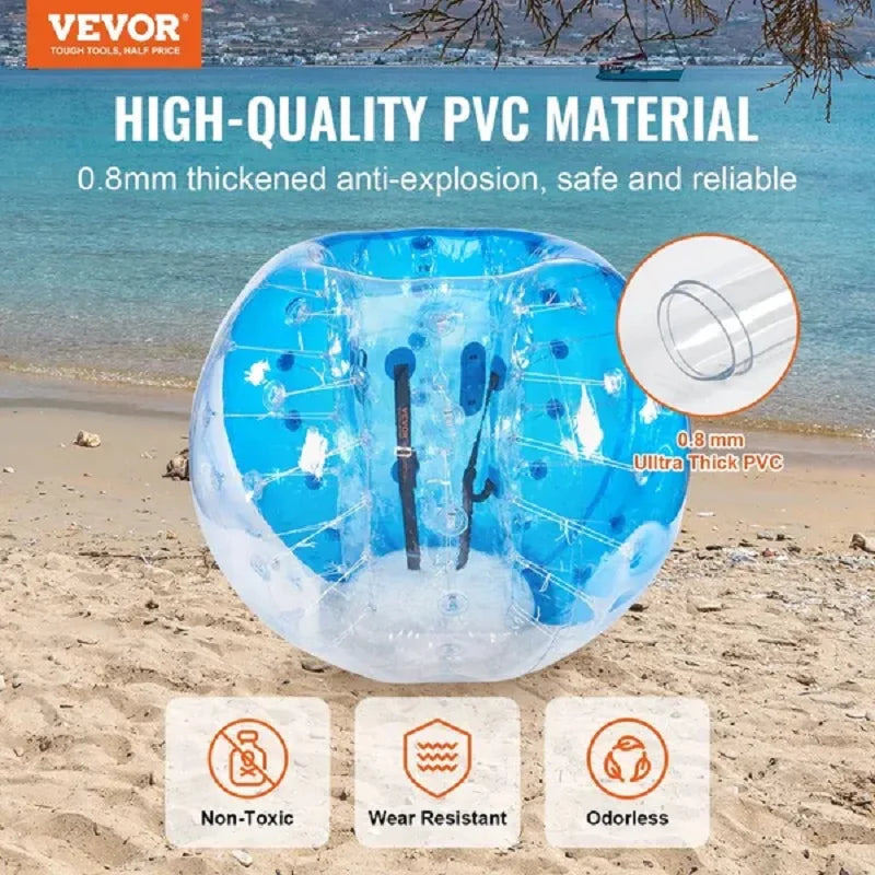 Inflatable Bumper Ball 1-Pack, 5FT/1.5M Body Sumo Zorb Balls for Teen & Adult, 0.8mm Thick PVC Human Hamster Bubble Balls