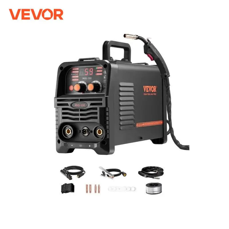 MIG Welder 130Amp Mig Welding Machine 3-in-1 Portable Mig Welder with IGBT Inverter Technology Digital Display Screen