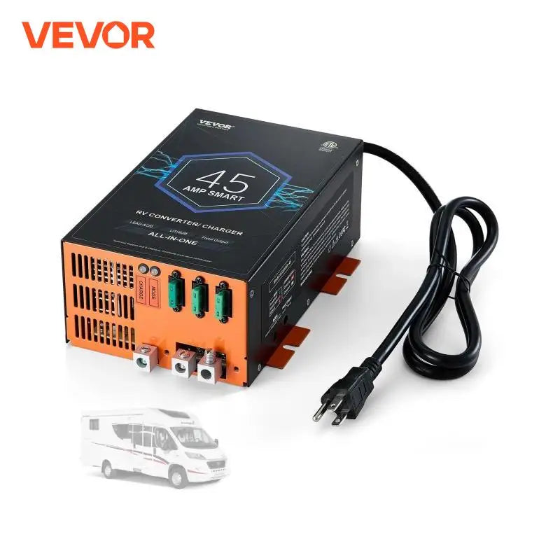 RV Converter 45/55/80 Amp 110V AC to 12V DC Battery Charger 4 Stage Smart Charging 13V to 16.5V Adjustable Operating Range