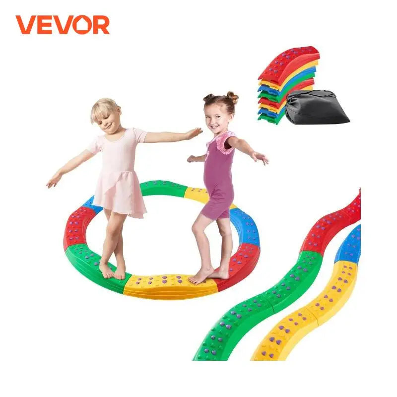 Kids Balance Beam Toddler Stepping Stones Boards Non-Slip Sensory Training Montessori Toys for 2-6 Children's Gift Outdoor