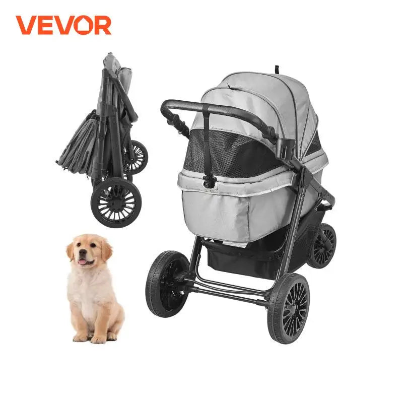Pet Stroller Carrier Dog Cat Strollers Lightweight Travel Rotate with Brakes Pet Pad Cup Holder for Puppy Dog Accessories