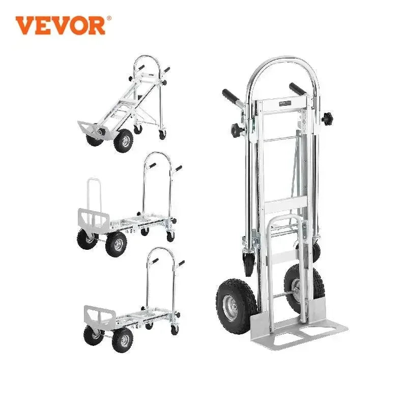 Aluminum Folding Hand Truck Heavy Duty Industrial Collapsible Dolly Cart for Transport and Moving in Warehouse Supermarket