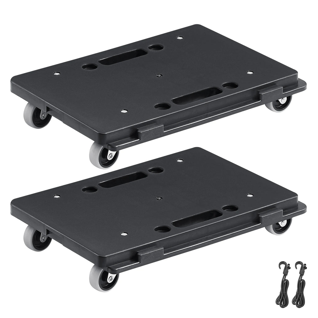 2 Pack Furniture Mover Pallet Trolley 500 lbs Each Count with 4 Wheels Small Flat Dolly Cart for Industrial Machinery