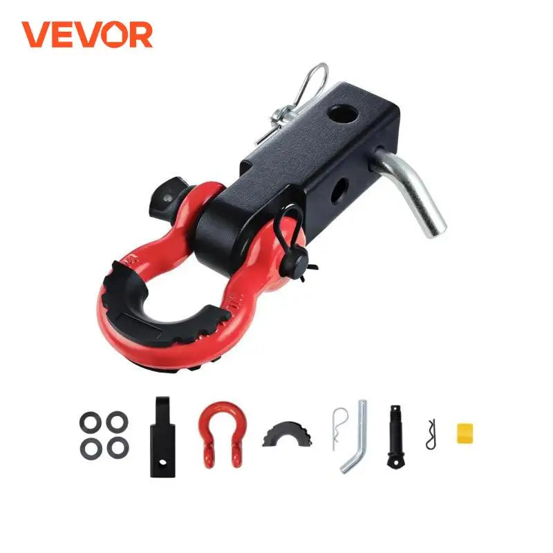 2in D-Ring Shackle Hitch Receiver with Trailer Hitch Lock Pin Towing Accessories for Trucks Off-Road Vehicle Recovery