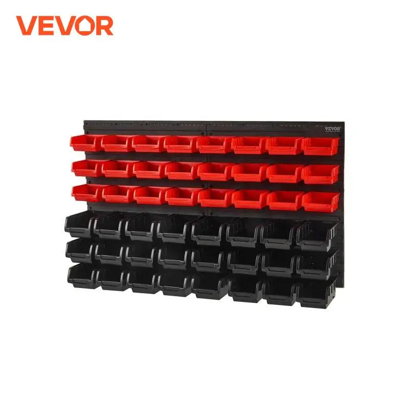 48pcs Parts Storage Bins Wall Mounted Garage Containers with Wall Panels Tool Organizer for Nuts Bolts Screws Nails