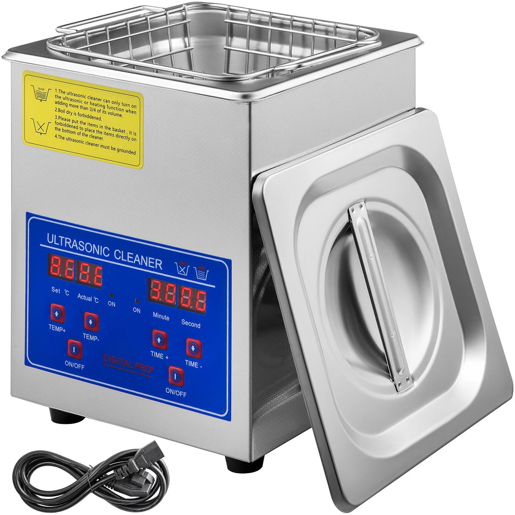 2L Ultrasonic Cleaner Machine Stainless Steel Ultrasonic Cleaning Machine Digital Heater Timer Jewelry Cleaning for Home