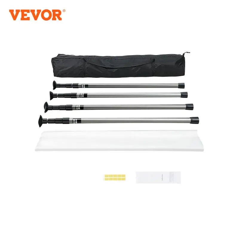 Dust Barrier Poles 10 Ft Poles with 4 Telescoping Poles Carry Bag and 32.8x13.12 Ft Plastic Film for Interior Decoration