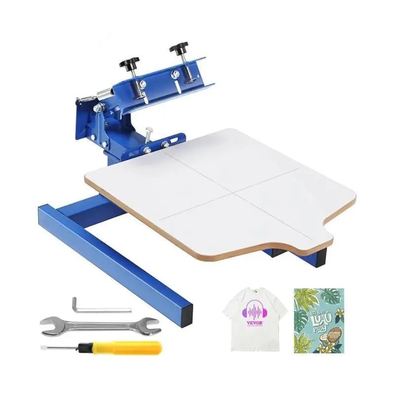1 Color 1 Station Silk Screening Screenprint 54x45cm Press Screen Printing Machine Adjustable Tension for T-Shirts DIY