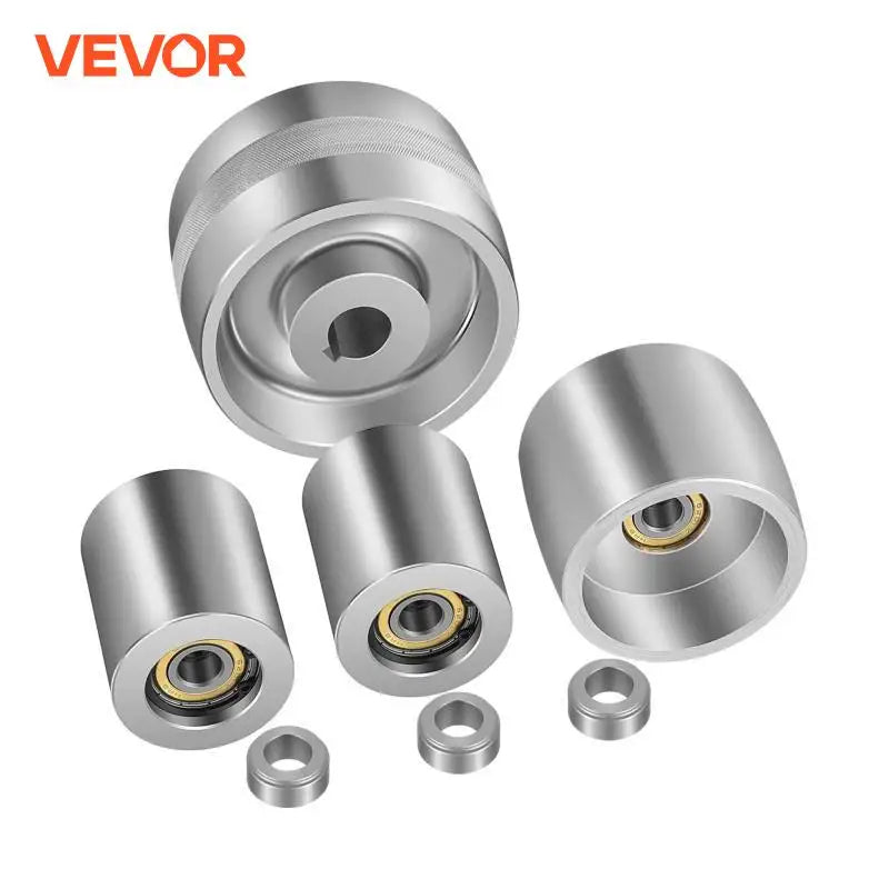 19mm 24mm Bore Aluminum Alloy 2 x 72in Belt Grinder Wheel Set 4in Drive Wheel Kit for Hollow-Grinding Knife Polishing Tool
