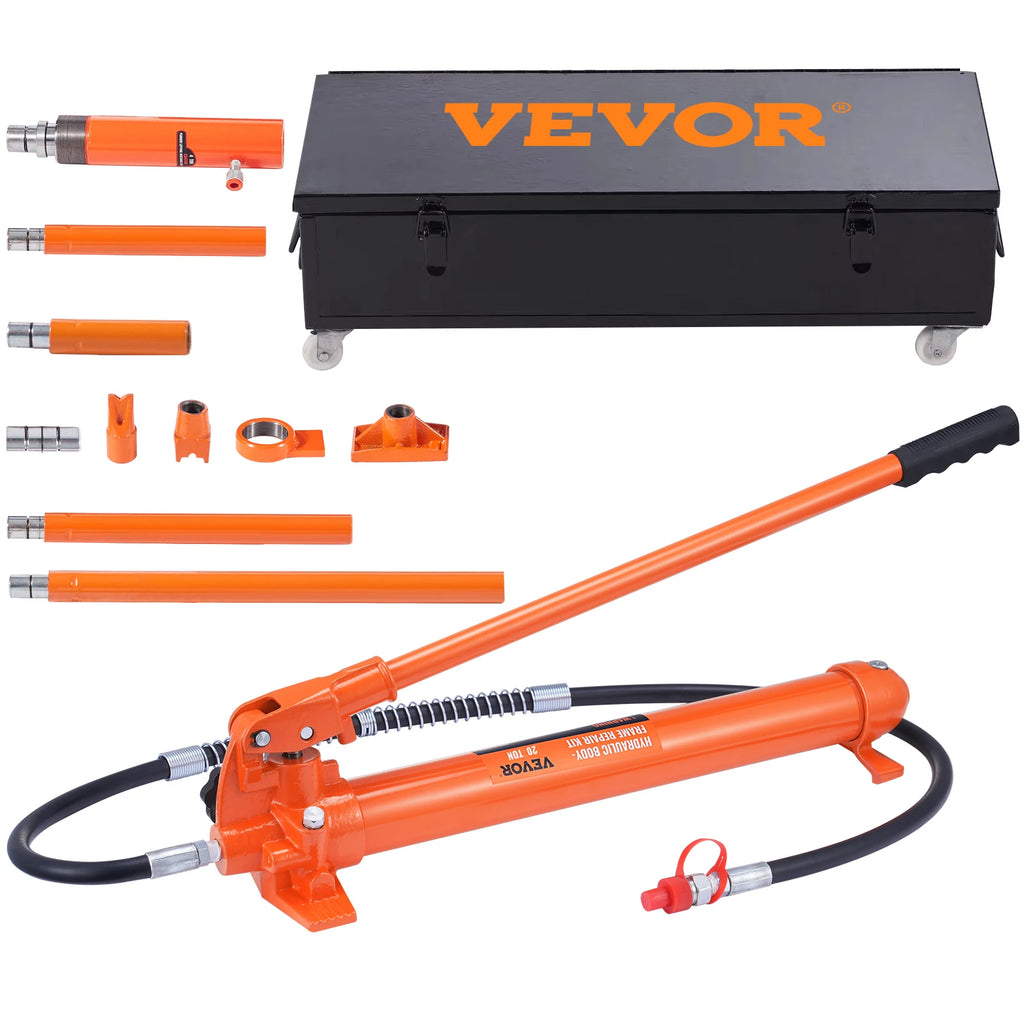4/10/12/20 Ton Porta Power Kit,  Portable Hydraulic Jack with Storage Case for Automotive, Garage, Farm, Mechanic