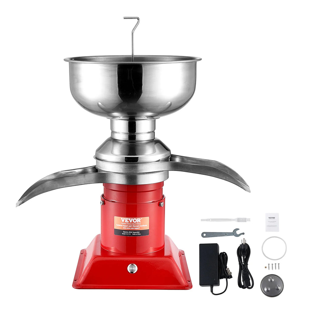 Milk Cream Centrifugal Separator,304 Stainless Steel Electric Cream Separators,100L/H Output 10500RPM 30W,5L Bowl Capacity