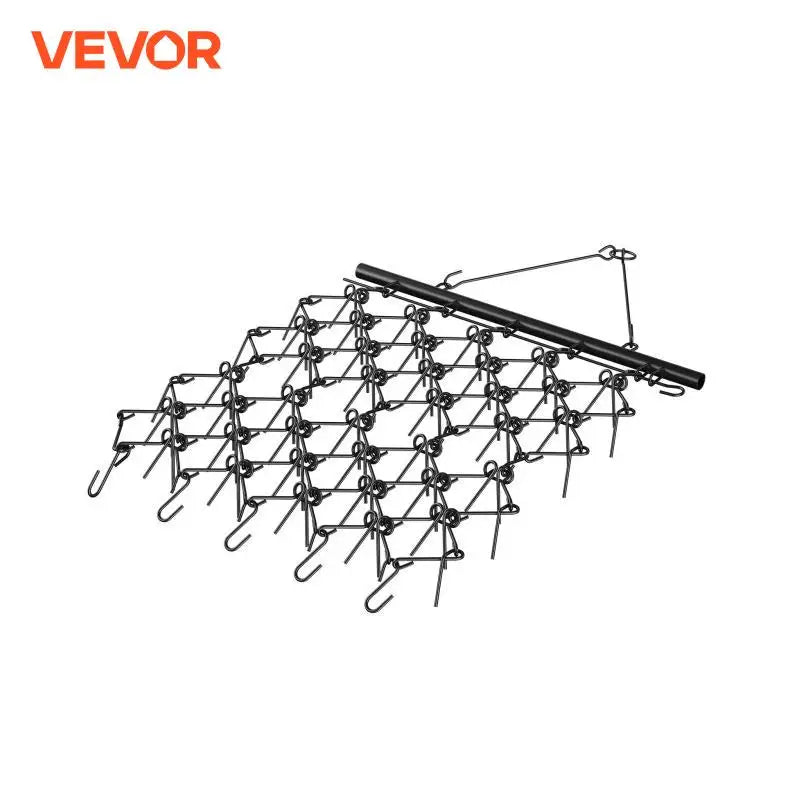 Drag Harrow 4ftx5.6ft Heavy-Duty Chain Harrow with 69 Teeth ATV UTV Tractor Attachments Field Drag Mat for Sod Prepping