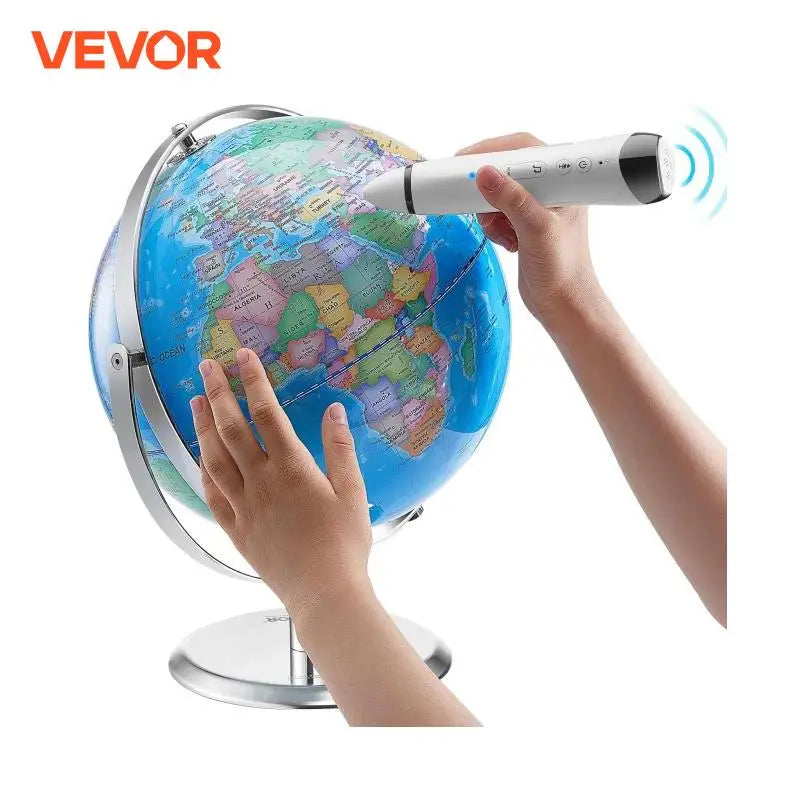 Talking World Globe 9in/228.6mm Interactive Globe with Smart Talking Pen LED Night Light USB Interface Kids Early Learning
