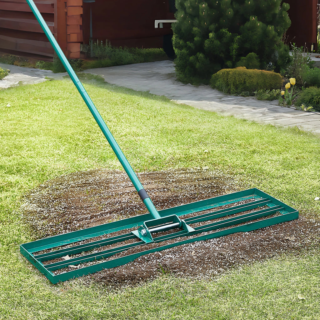 Lawn Leveling Rake Heavy-duty Lawn Leveler with Extended Handle Yard Lawn Tool Leveling Rake Suit for Garden Golf Lawn Far