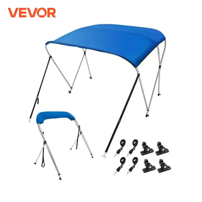 3 Bow Bimini Top Boat Cover900D Polyester Canopy with 1" Aluminum Alloy Frame Waterproof and Sun Shade, Includes Storage