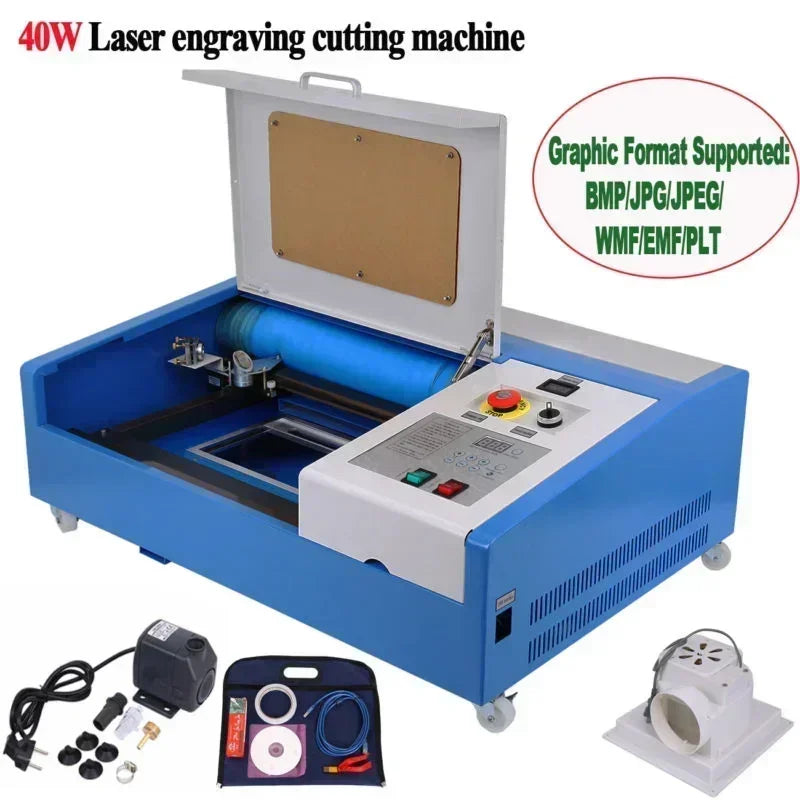 40W CO2 laser engraving machine 300x200mm cutting area professional grade wood acrylic engraving and cutting
