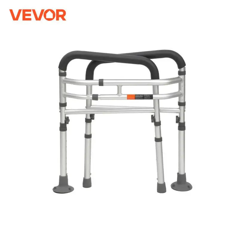 Toilet Safety Rail Folding Toilet Seat Frame Adjustable Width & Height Fit Most Toilets Supports 300lbs Disabled Seniors