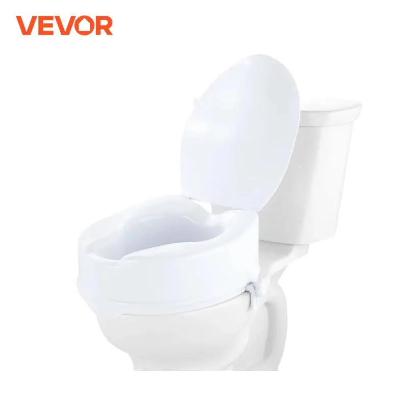 Raised Toilet Seat 5inch Height Raised 300 lbs Screw Rod Locking for Elderly Handicap Patient Pregnant Medical