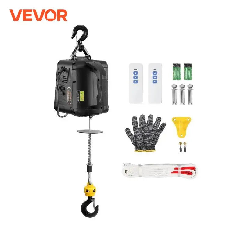1100 lbs Electric Hoist Winch 1500W Portable Power Winch Crane with Wireless Remote Control for  Warehouse Factory Lifting