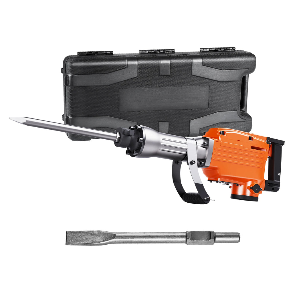 Demolition Jack Hammer, 2200W Electric Jackhammer Heavy Duty, 1350 BPM Concrete Breaker, 2pcs Chisels Bit Chipping