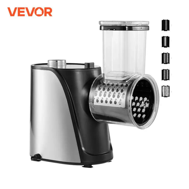 Electric Cheese Grater Salad Maker 250W Salad Shooter Electric Vegetable Slicer Shredder Chopper for Fruits 5 Attachments