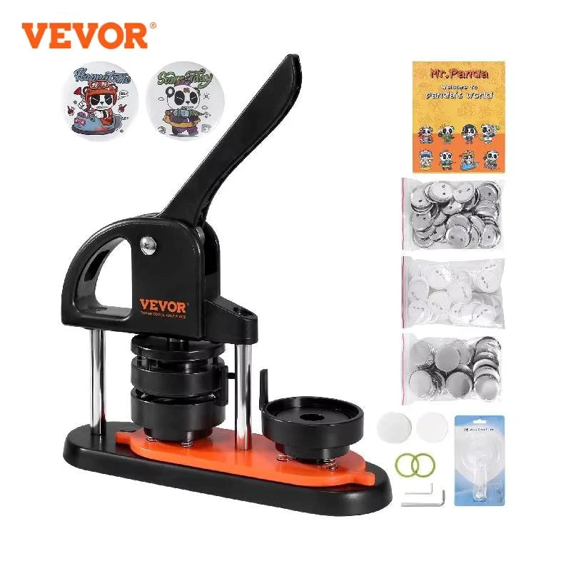 Button Maker 25/32/58 Pin Maker with Button Parts Ergonomic Arc Handle Punch Press Kit Button Maker Machine