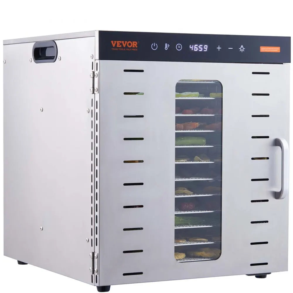 10 Trays Food Dehydrator Stainless Steel Machine 800W/1000W Household Vegetables Fruit Dryer with Digital Timer for Home