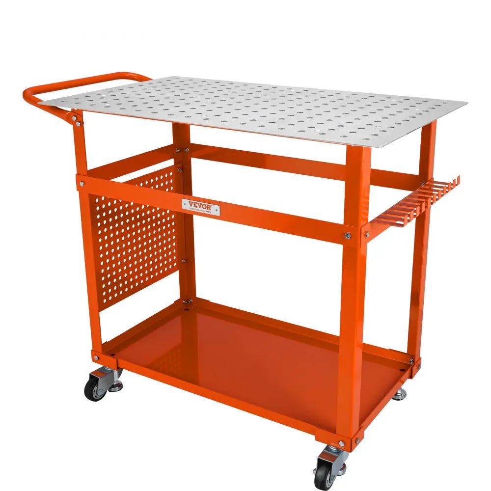 Welding Table 600LBS Load Capacity Steel Welding Workbench Table on Wheels  Portable Work Bench