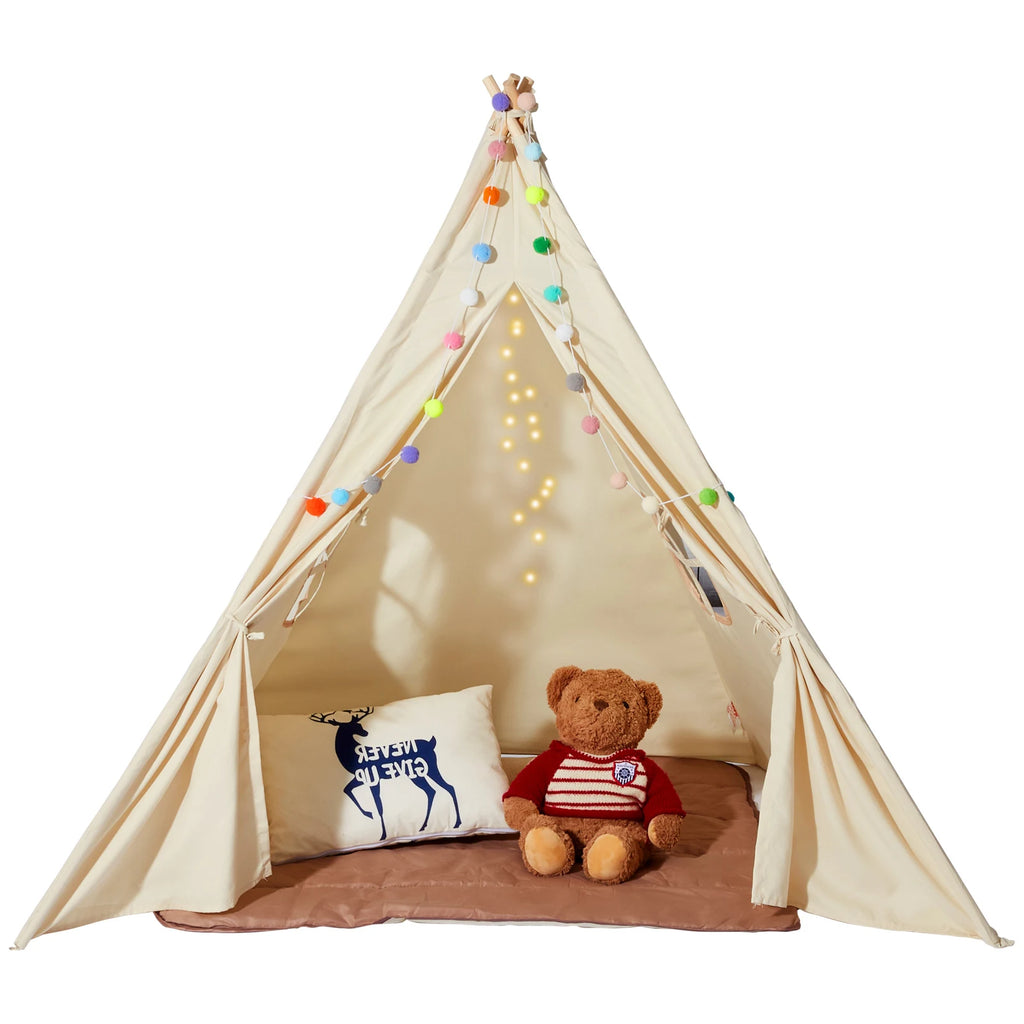 Kids Play Tent Teepee Tent for Kids 1-5 Years Old Tent for Kids with Windows for Indoor and Outdoor Toddler Tent