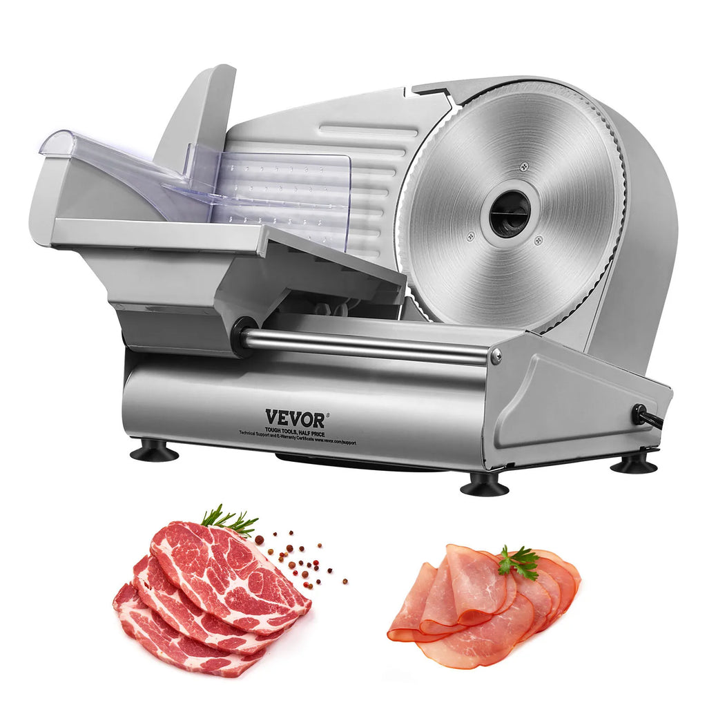 Meat Slicer, 180W Electric Deli Food Slicer with 7.5" SUS420 Stainless Steel Blade, 0 - 0.6 inch Adjustable Thickness