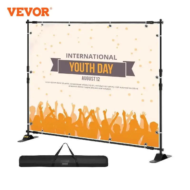 3x2.4M Backdrop Background Stand Adjustable Telescopic Backdrop Banner Stand for Photocall Video Wedding Event Party