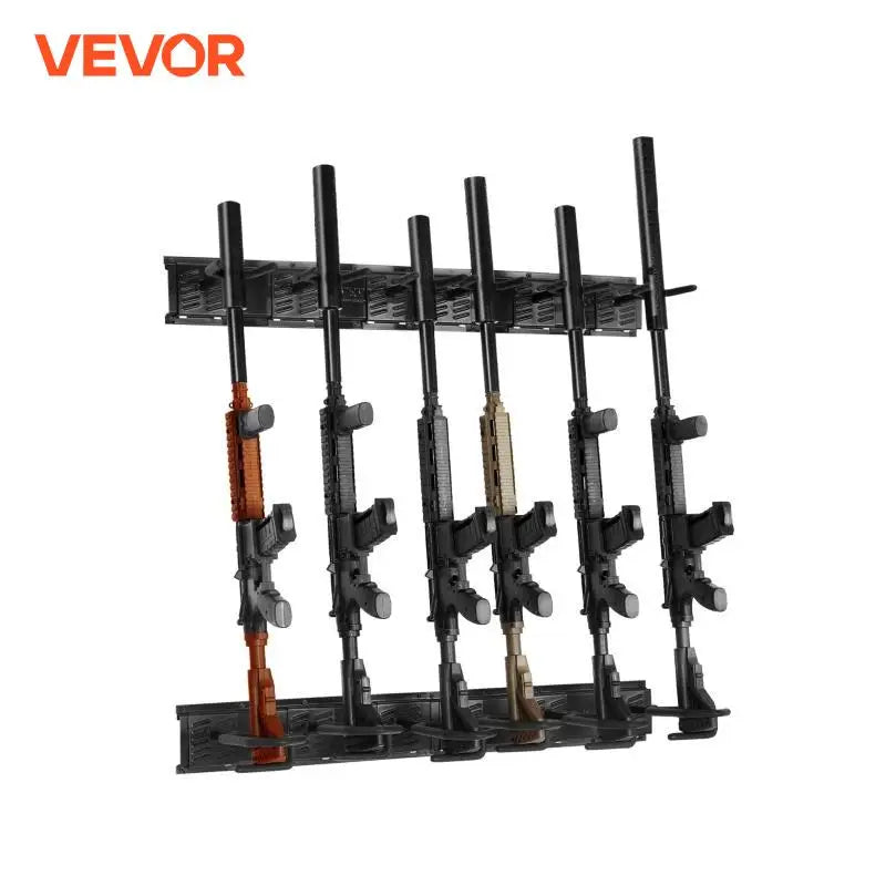 Gun Rack 6-Slot Vertical Rifle Shotgun Gun Rack 180 lbs Heavy Duty Metal Wall Gun Rack Display Stand with Soft Padding