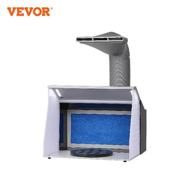 Airbrush Spray Booth Portable Hobby Airbrush Paint Spray Booth Kit with 4 LED Light Powerful Dual Exhaust Fans