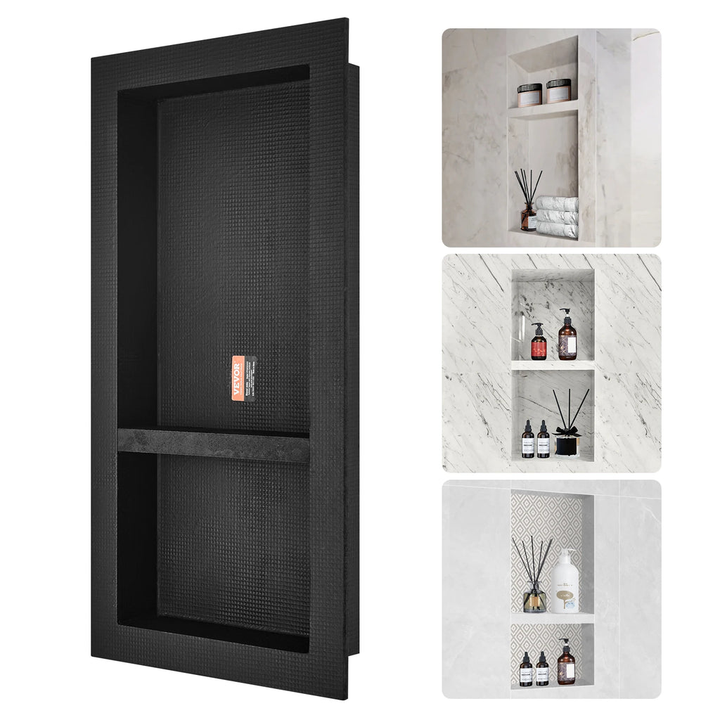 Shower Niche Ready for Tile 16 x 32 Double Shelf Organizer Square Corners Wall-inserted Niche Recessed for Bathroom