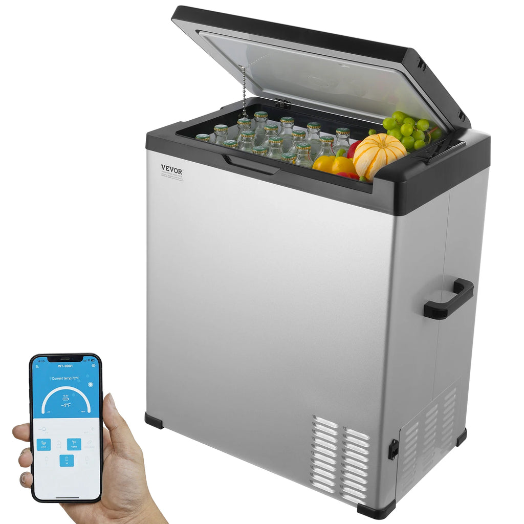 70L Car Refrigerator, 12V Car Fridge, Single Zone Portable Freezer, -4℉-68℉, 12/24V DC and 100-240V AC Compressor Cooler