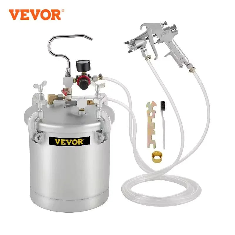 High Pressure Paint Pot 10L 15L Sprayer Tank W/ Spray Gun & Hose for Home Industrial Commercial Painting Spraying Coating