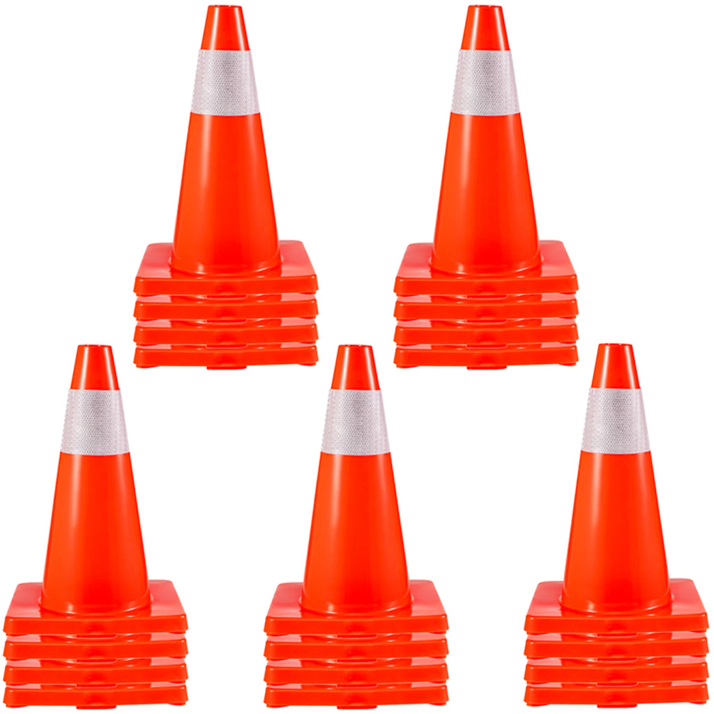 20Pack 18" Traffic Cones Safety Road Parking Cones PVC Base Hazard Construction Cones for Home Traffic Parking