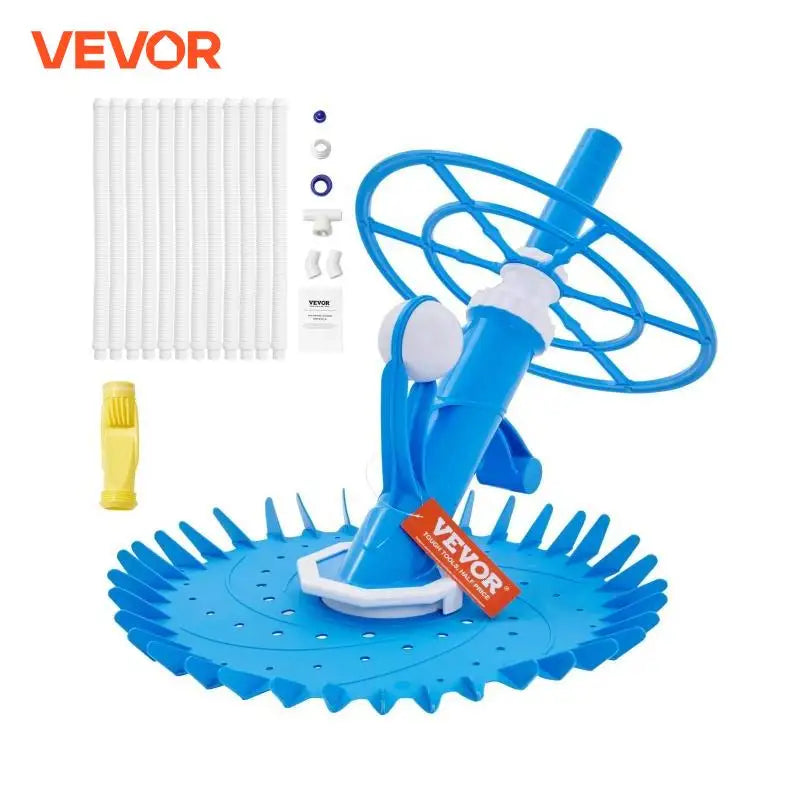 Automatic Suction Pool Cleaner Pool Vacuum Cleaner W/ Diaphragm 10 x 32 in Hoses & 36-Fin Disc Side Climbing Pool Cleaner