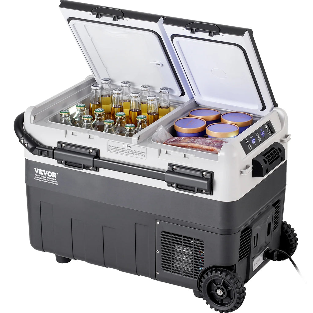 50L Car Refrigerator, 12V Car Fridge,Dual Zone Portable Freezer, -4℉-68℉ Adjustable, Compressor Cooler for Home, Outdoor