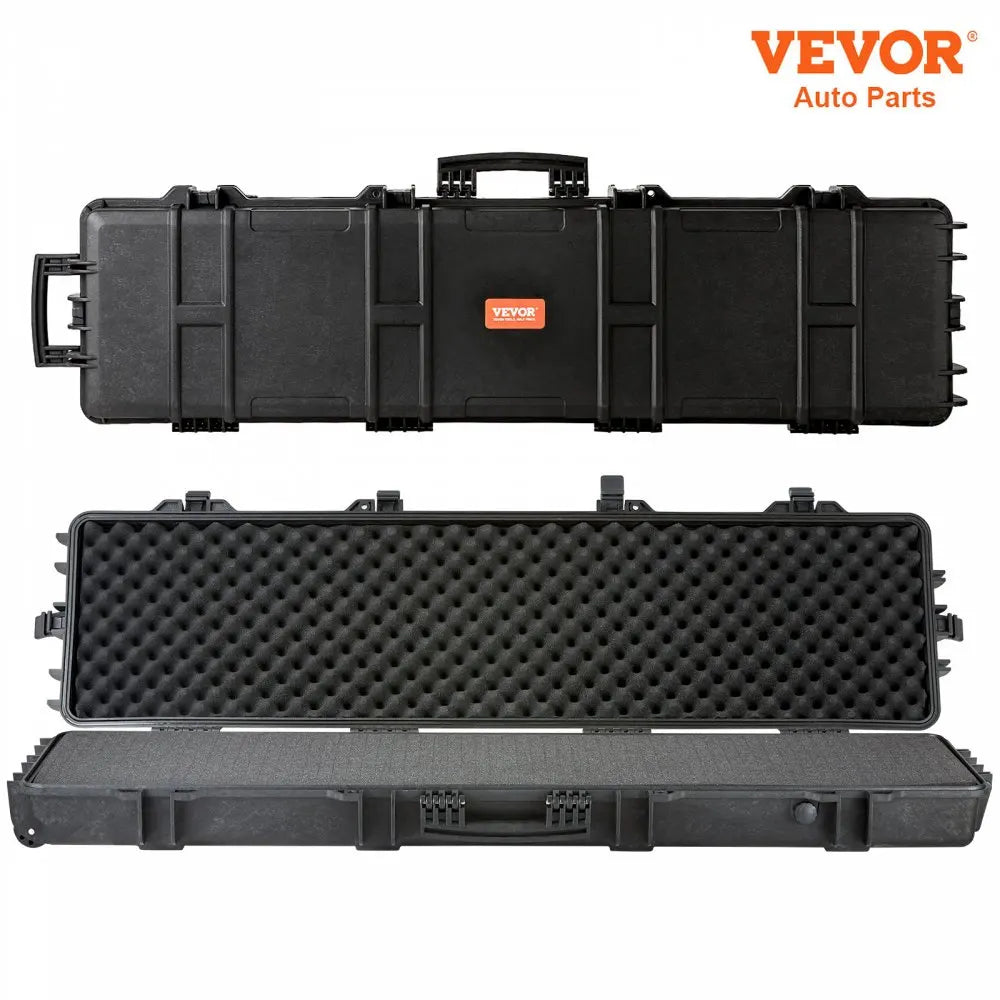 Rifle Hard Case Portable Long Gun Storage Hard Suitcase W/ 2 Casters Shockproof & Waterproof Airsoft Rifle Protective Case