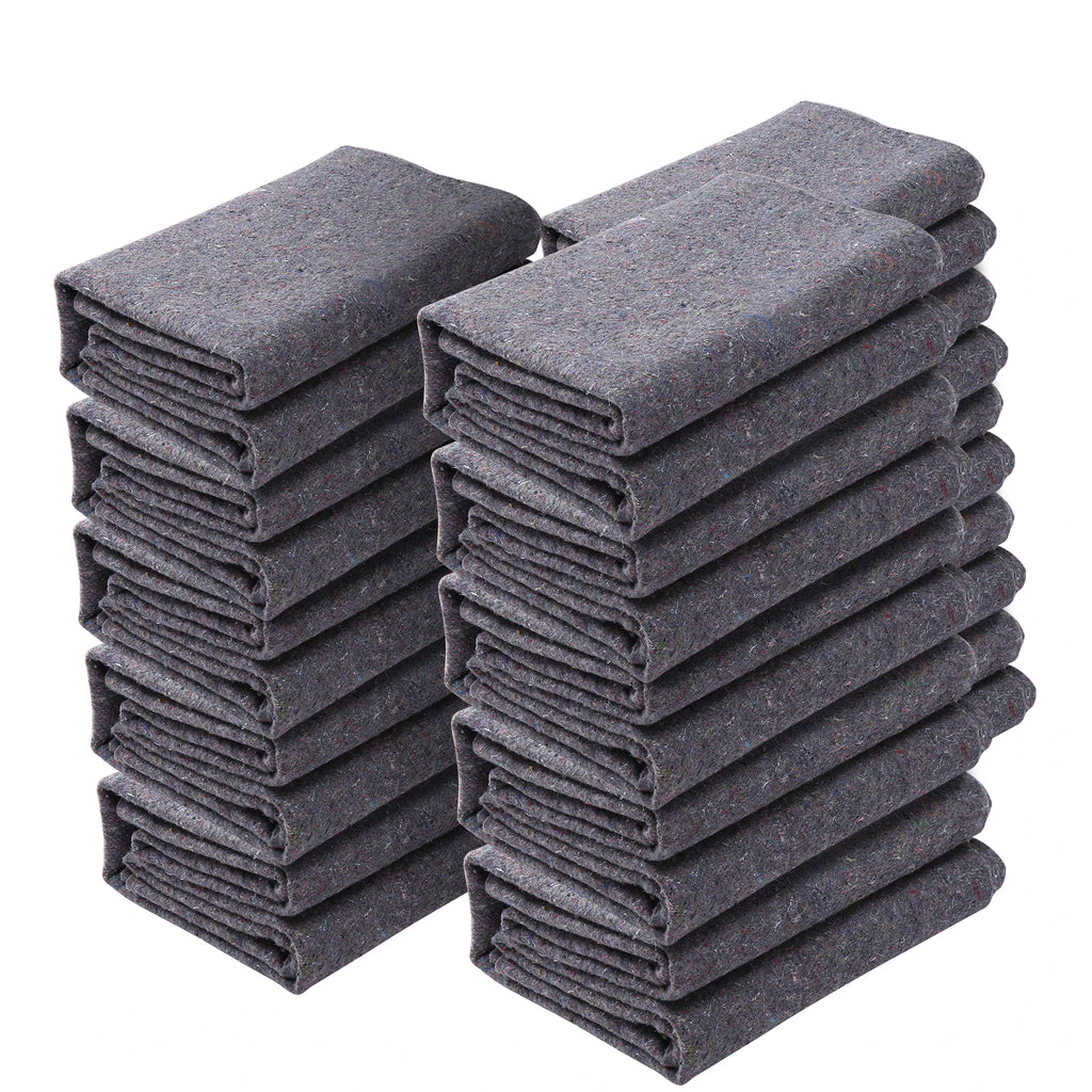 12/24 Packs Moving Blanket Recycled Cotton Heavy Duty Packing Shipping Mover Pads for Protect Furniture Floors Appliances