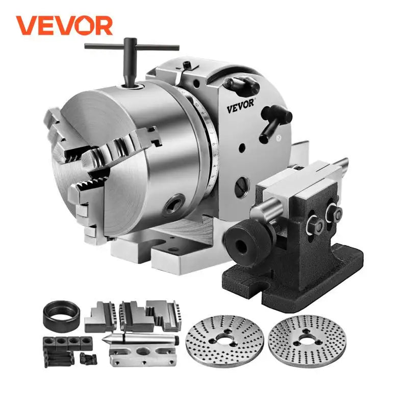 BS0 5" Dividing Head Indexing Head Semi Universal With Indexing Plates, Tailstock & 125mm 3-Jaw Chuck for Drilling Milling