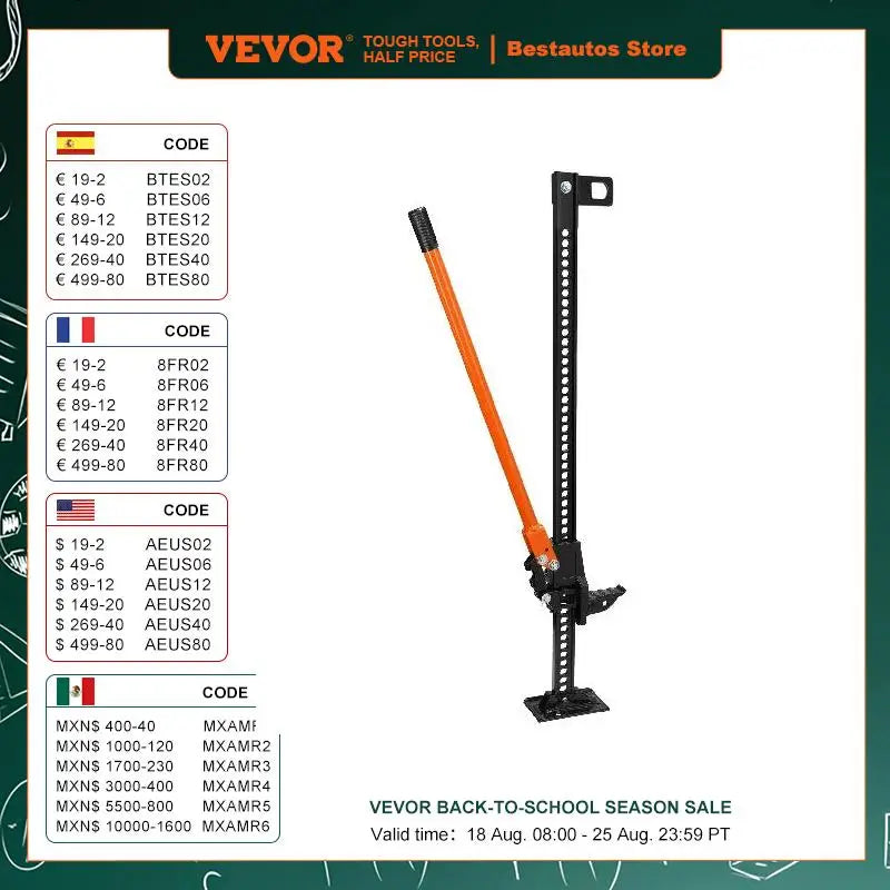 High Lift Farm Jack 48"/60" Utility Farm Jack 7000 lbs Capacity  Road Utility Jack Heavy-Duty Farm Jack for Tractor Truck