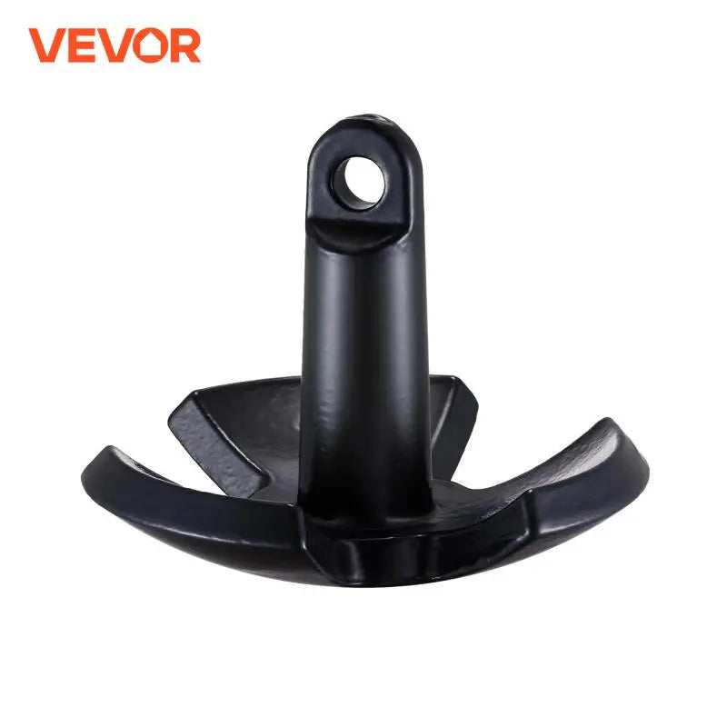 River Anchor 12LBS Boat Anchor Cast Iron Black Vinyl-Coated with Shackle Marine Grade Mushroom Anchor for Boats Up To 10ft